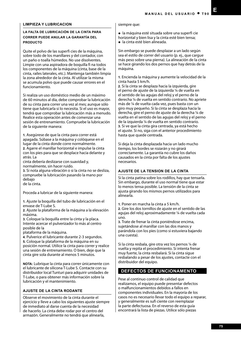 Tunturi T90 Rehab User Manual | Page 75 / 104