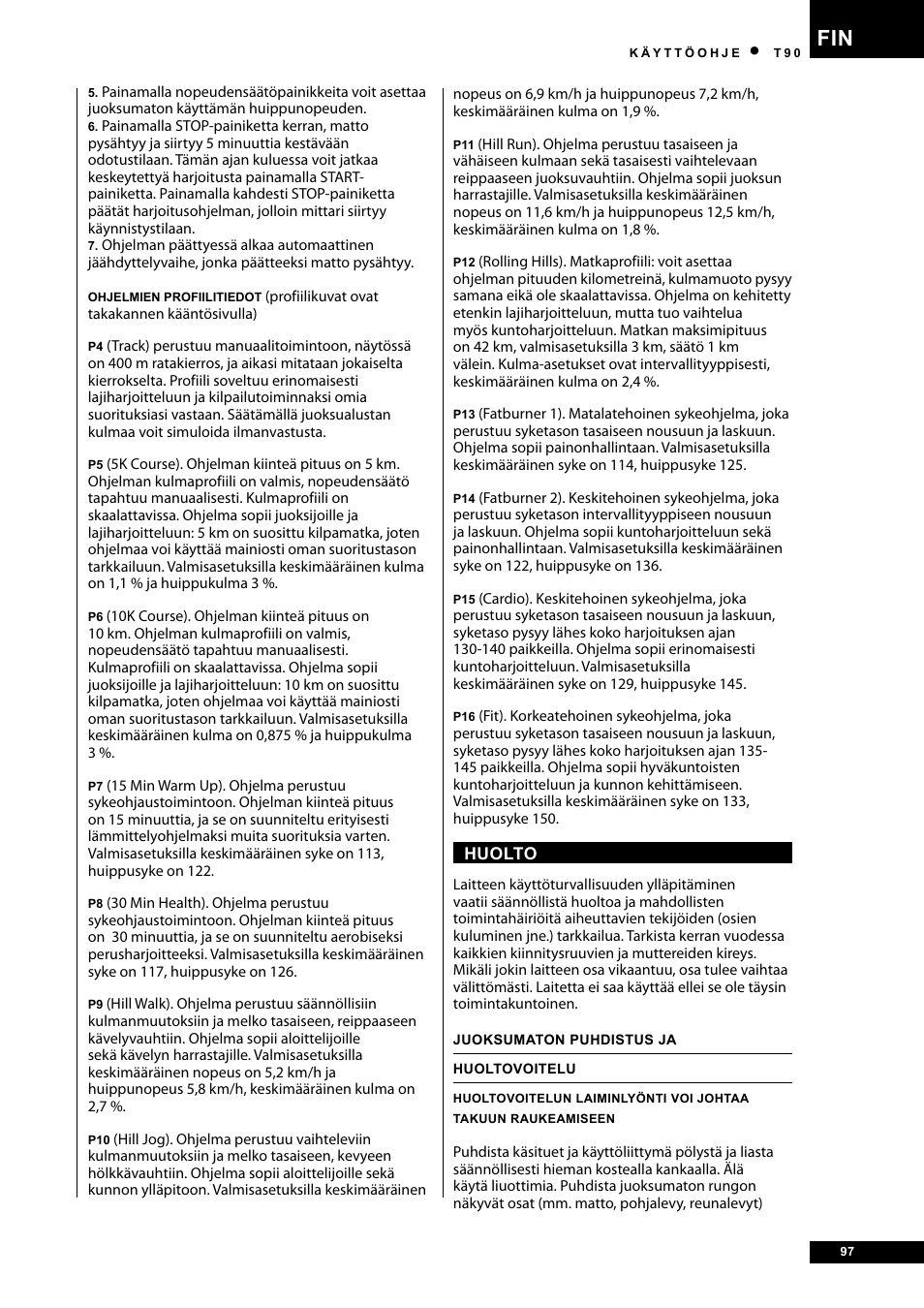 Tunturi T90 Rehab User Manual | Page 97 / 104