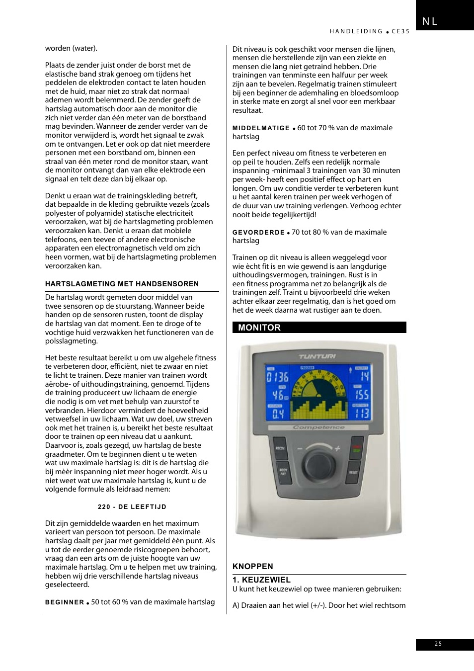 Tunturi CE35 User Manual | Page 25 / 66