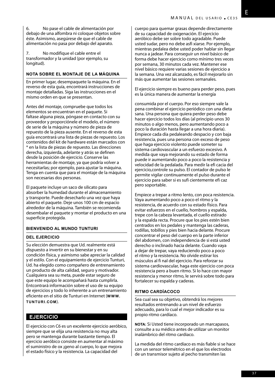 Tunturi CE35 User Manual | Page 37 / 66