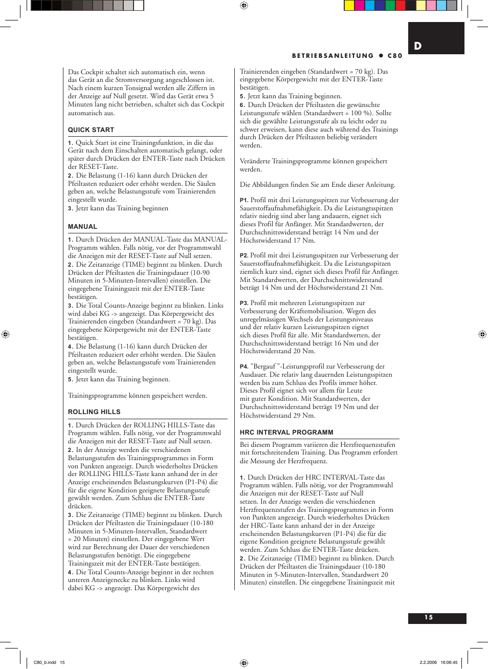 Tunturi C80 User Manual | Page 15 / 70