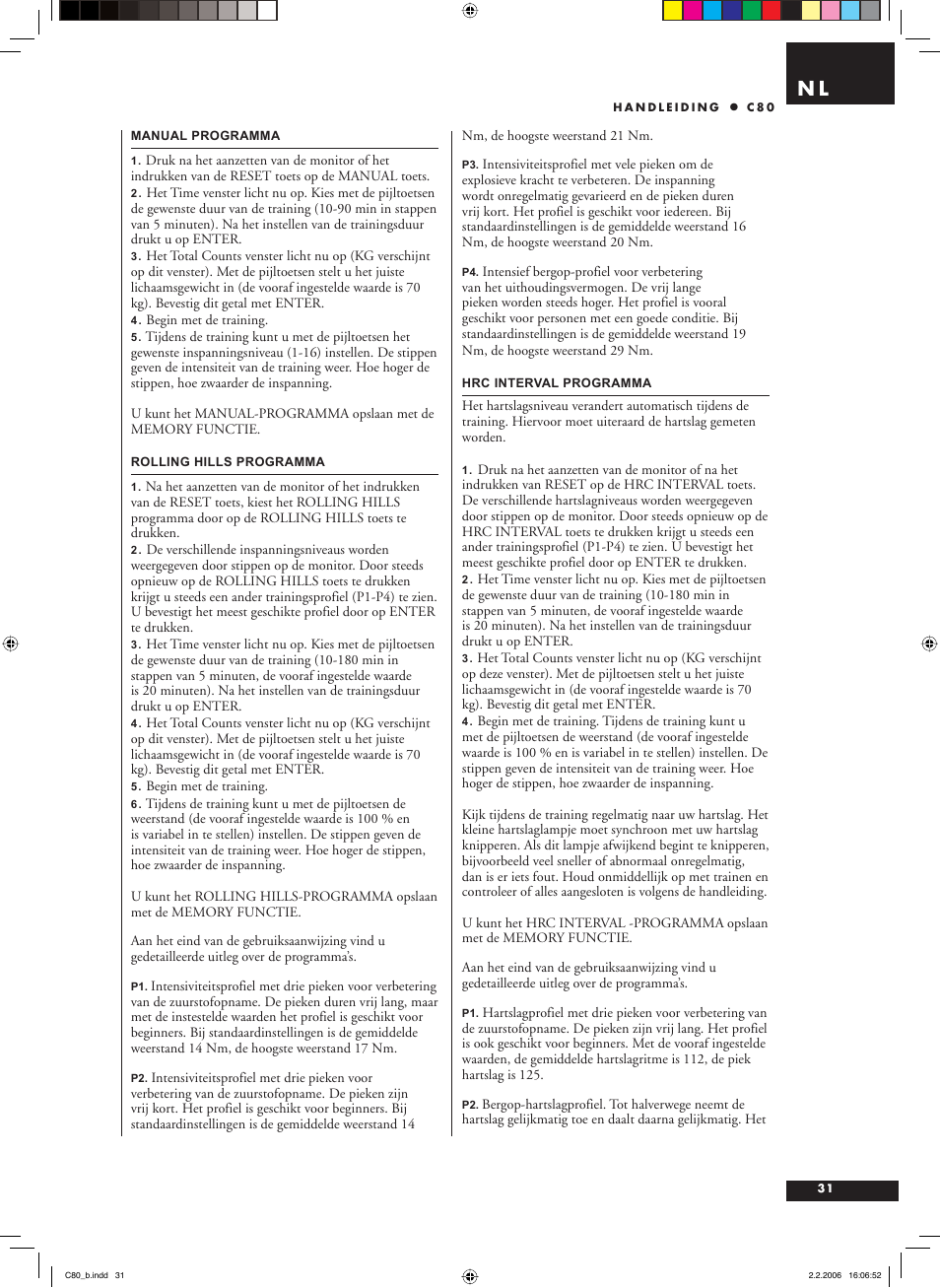 Tunturi C80 User Manual | Page 31 / 70