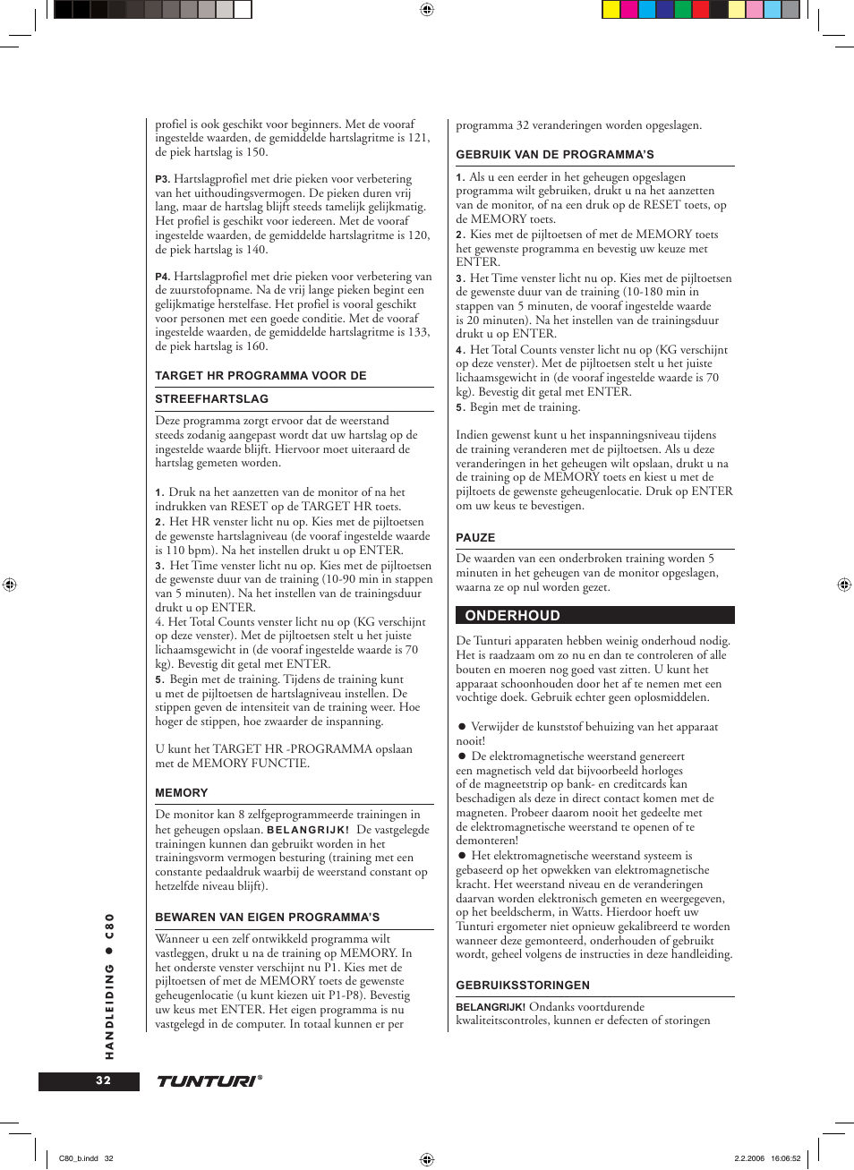 Tunturi C80 User Manual | Page 32 / 70