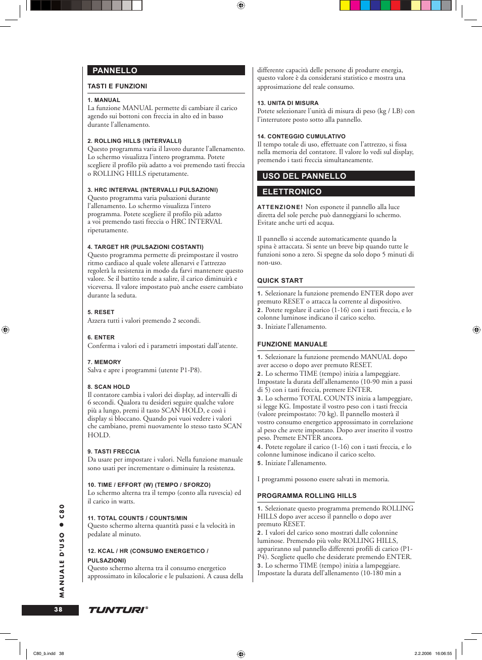 Tunturi C80 User Manual | Page 38 / 70