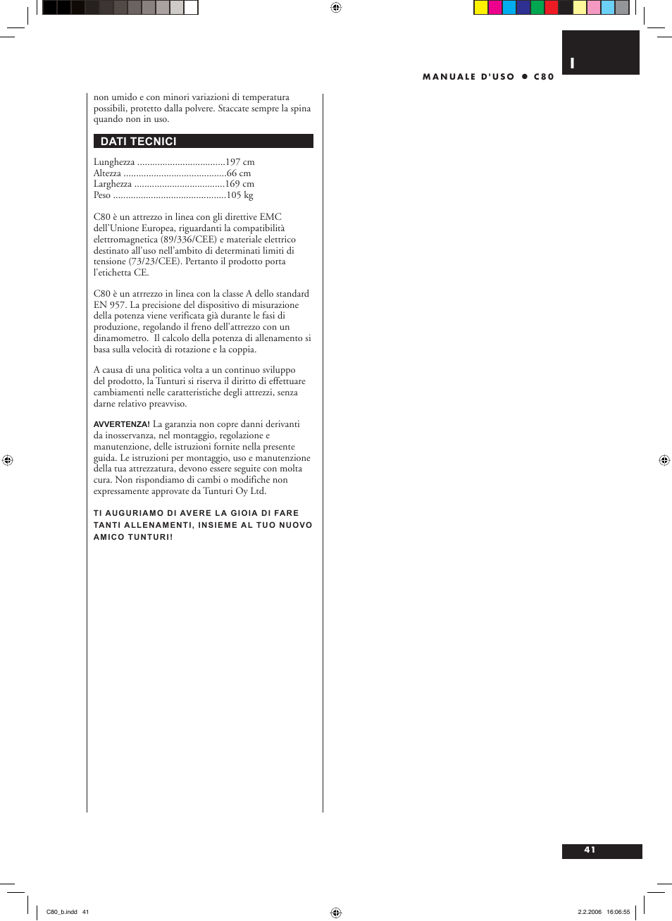 Tunturi C80 User Manual | Page 41 / 70