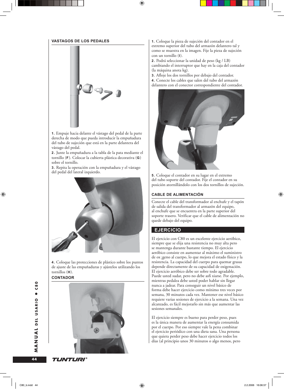 Tunturi C80 User Manual | Page 44 / 70