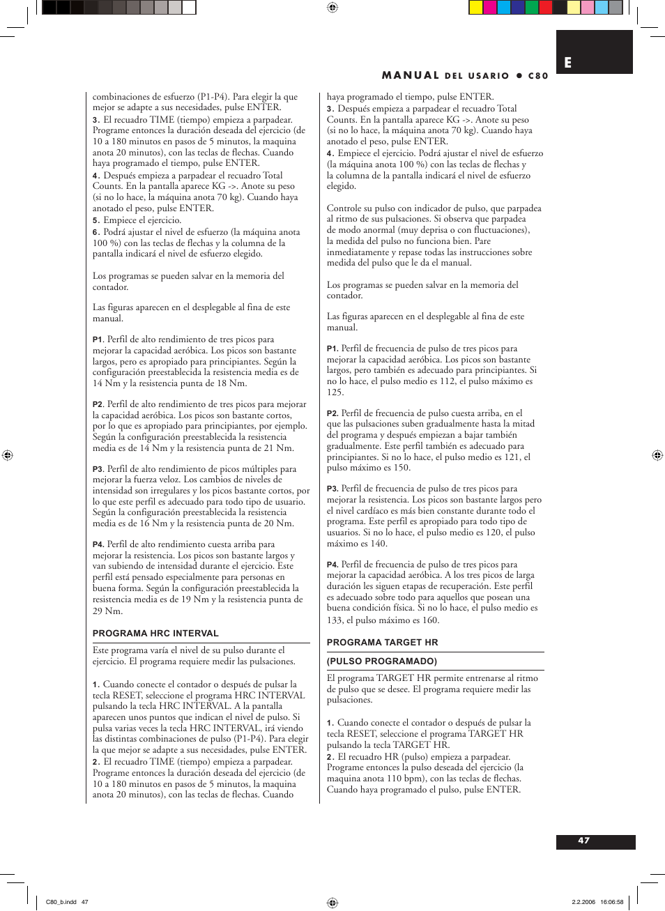 Tunturi C80 User Manual | Page 47 / 70