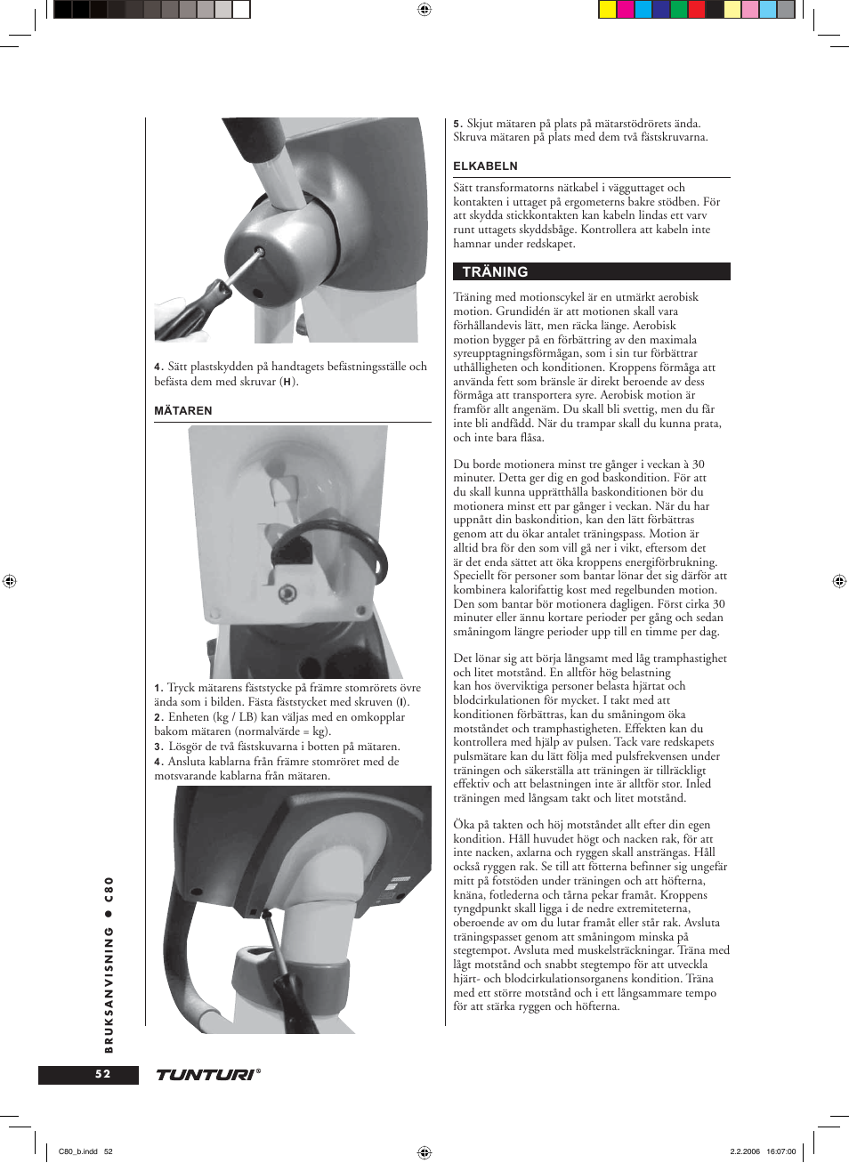 Tunturi C80 User Manual | Page 52 / 70