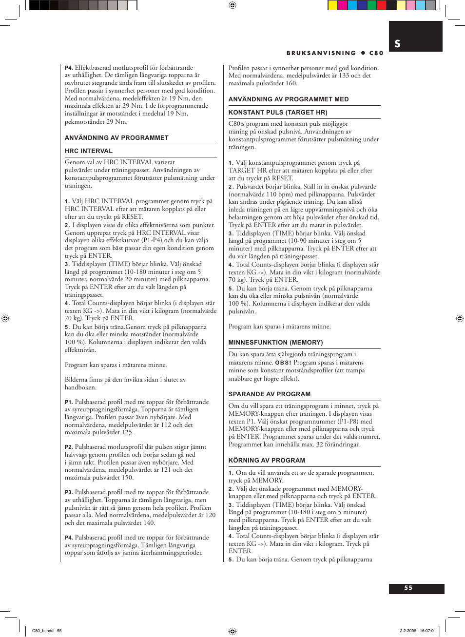 Tunturi C80 User Manual | Page 55 / 70