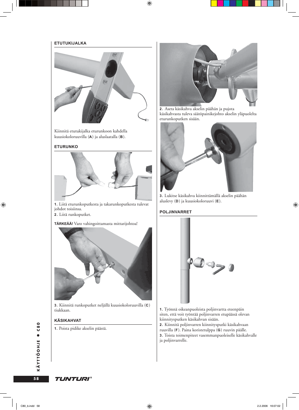 Tunturi C80 User Manual | Page 58 / 70