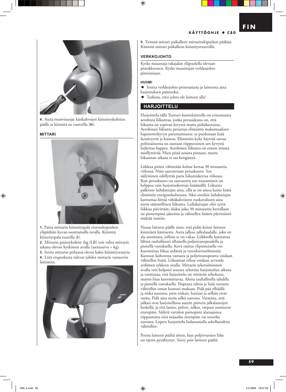 F i n | Tunturi C80 User Manual | Page 59 / 70