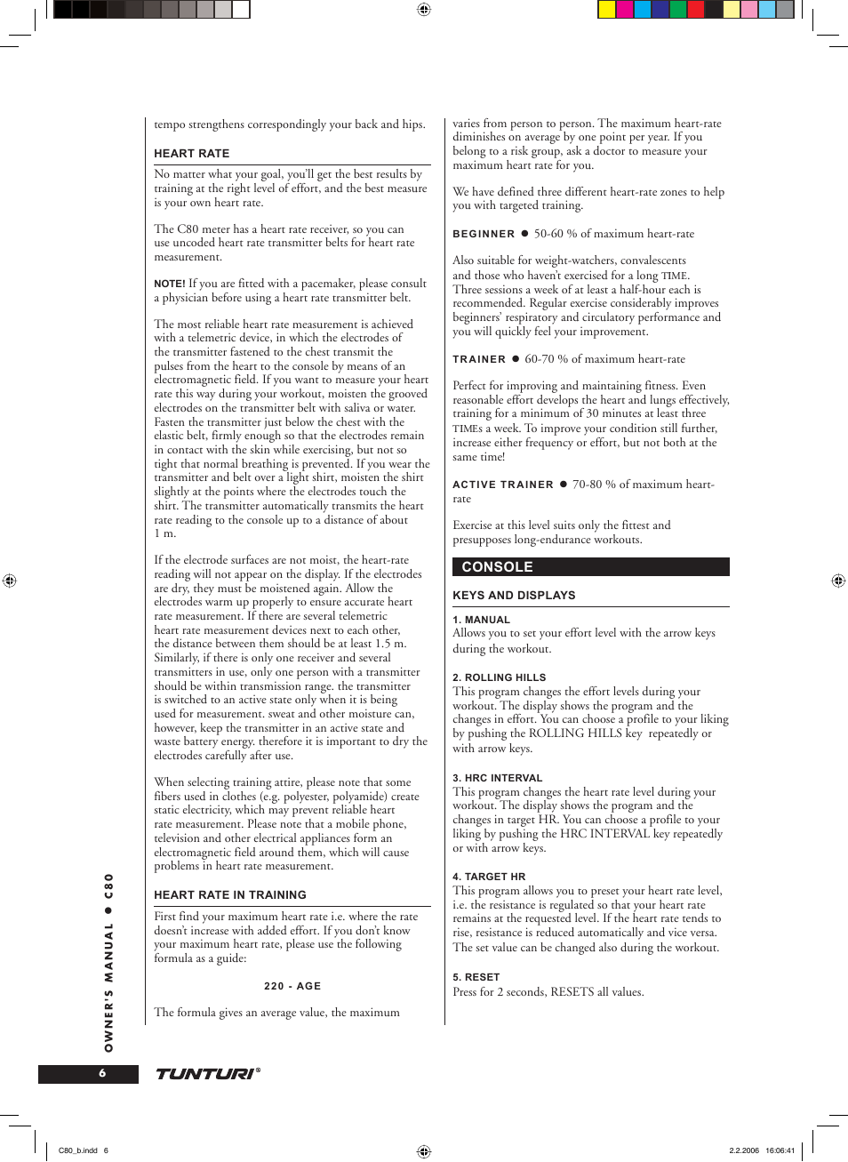 Tunturi C80 User Manual | Page 6 / 70