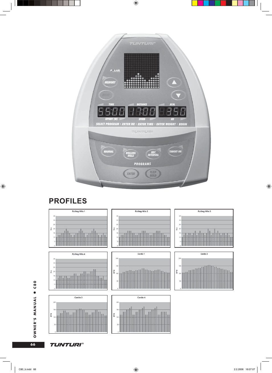 Profiles | Tunturi C80 User Manual | Page 66 / 70