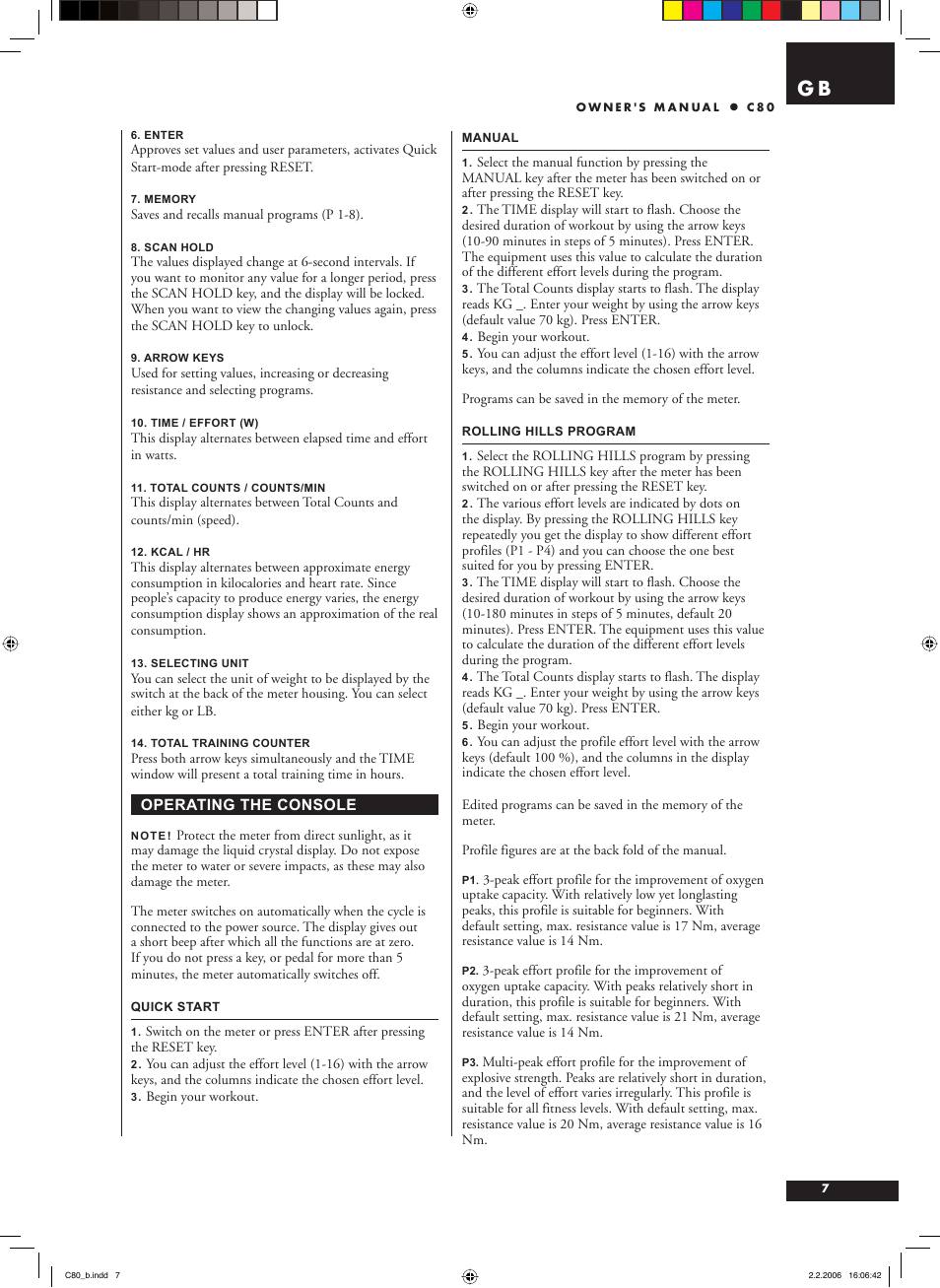 Tunturi C80 User Manual | Page 7 / 70