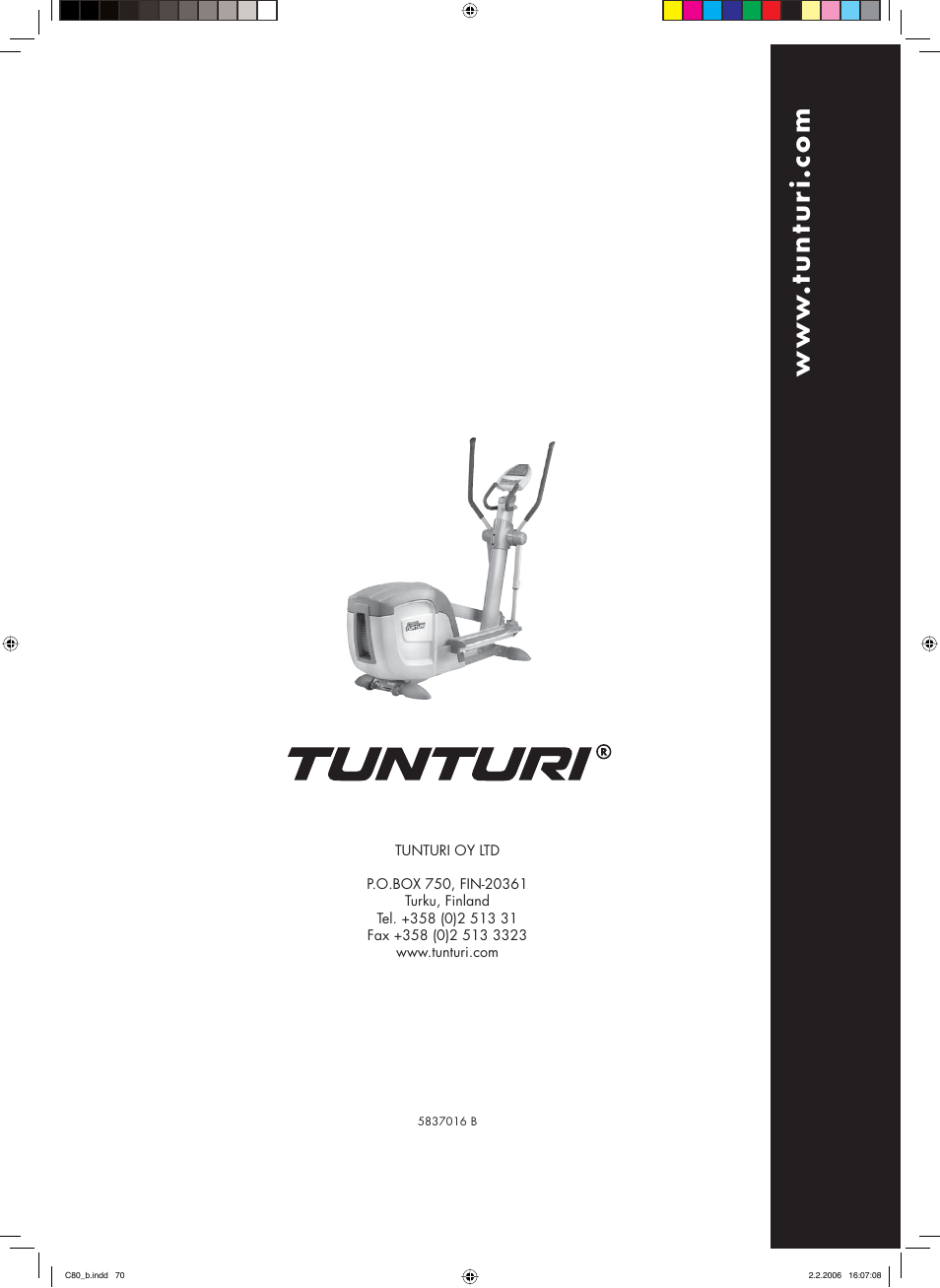 Tunturi C80 User Manual | Page 70 / 70