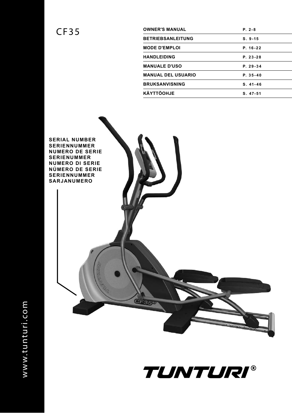 Tunturi CF35 User Manual | 60 pages