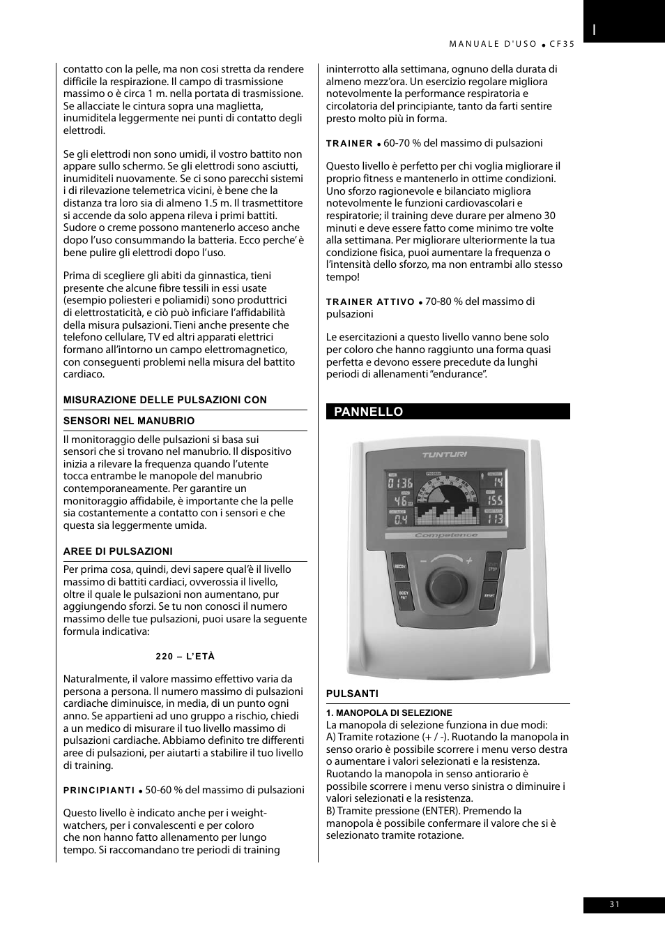 Tunturi CF35 User Manual | Page 31 / 60