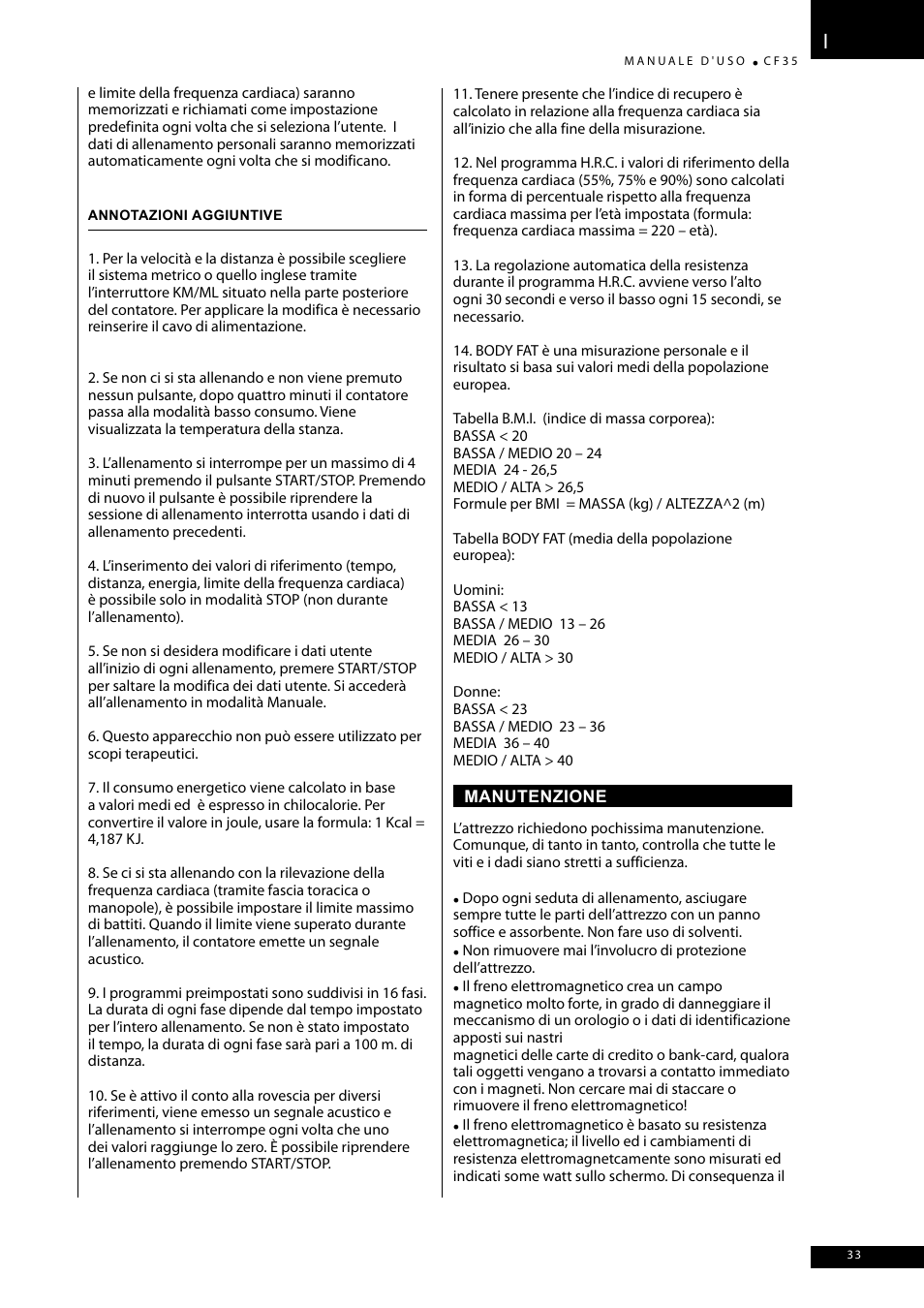 Tunturi CF35 User Manual | Page 33 / 60