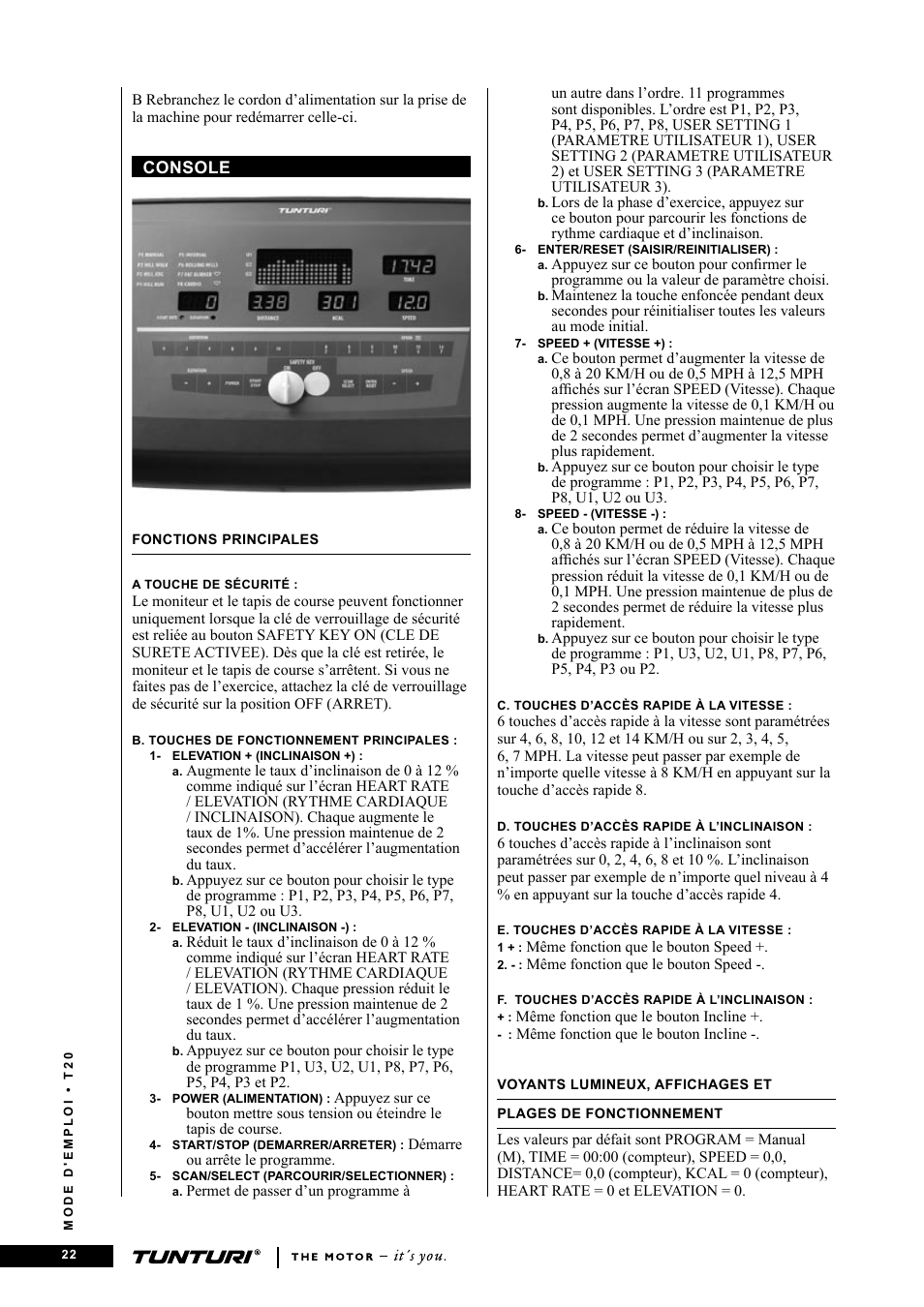 Tunturi T20 User Manual | Page 22 / 76