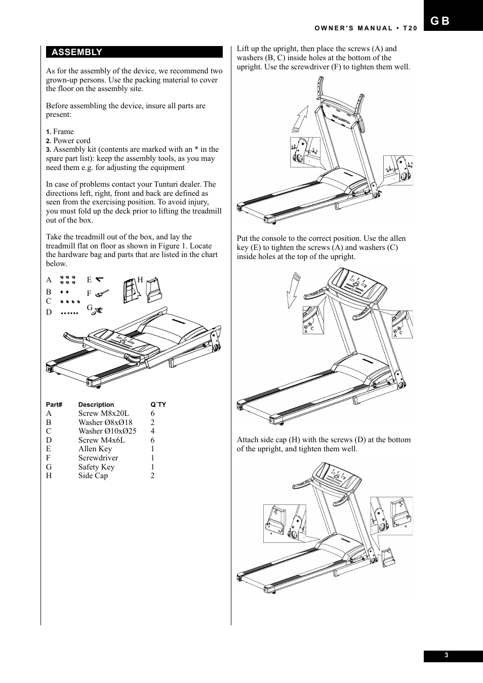 Tunturi T20 User Manual | Page 3 / 76