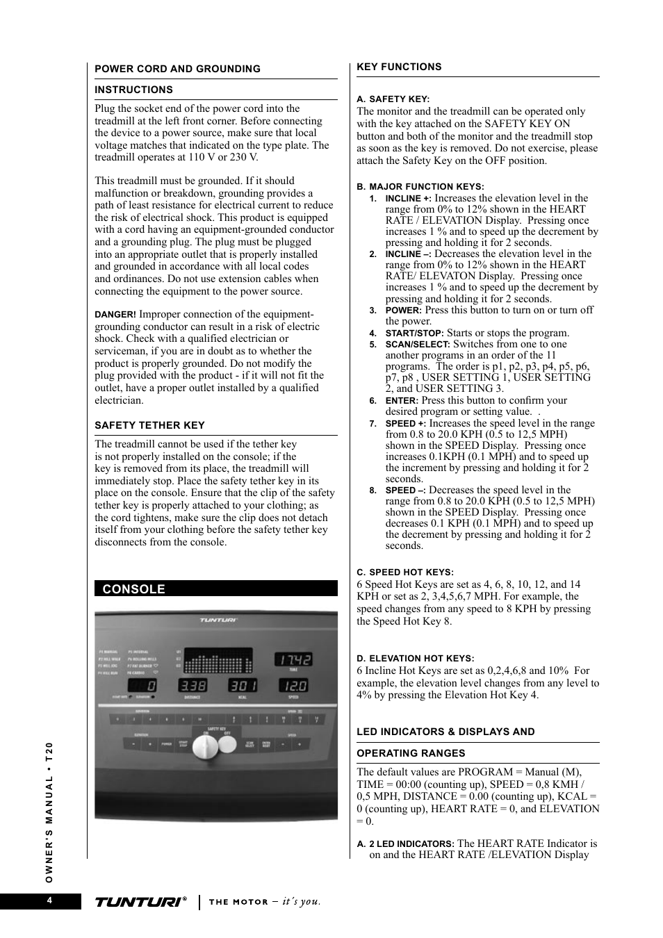 Tunturi T20 User Manual | Page 4 / 76