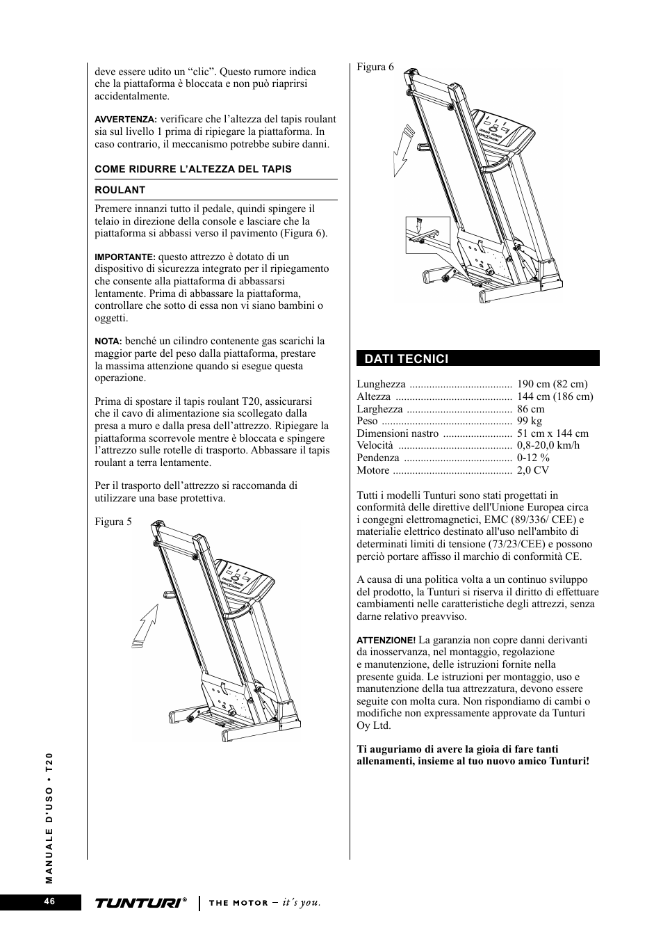 Tunturi T20 User Manual | Page 46 / 76