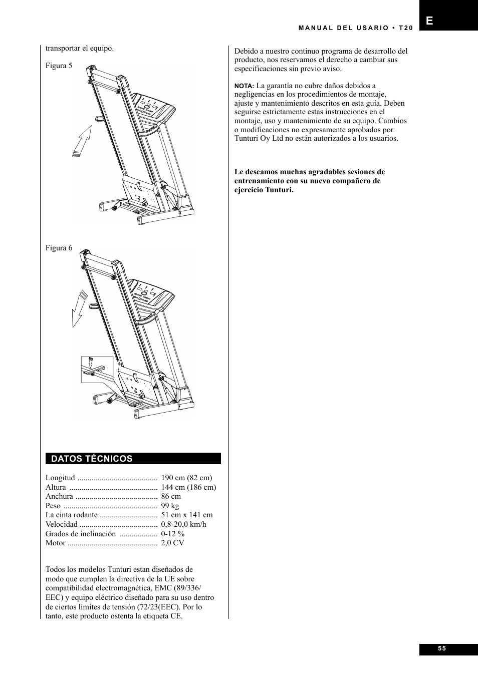 Tunturi T20 User Manual | Page 55 / 76