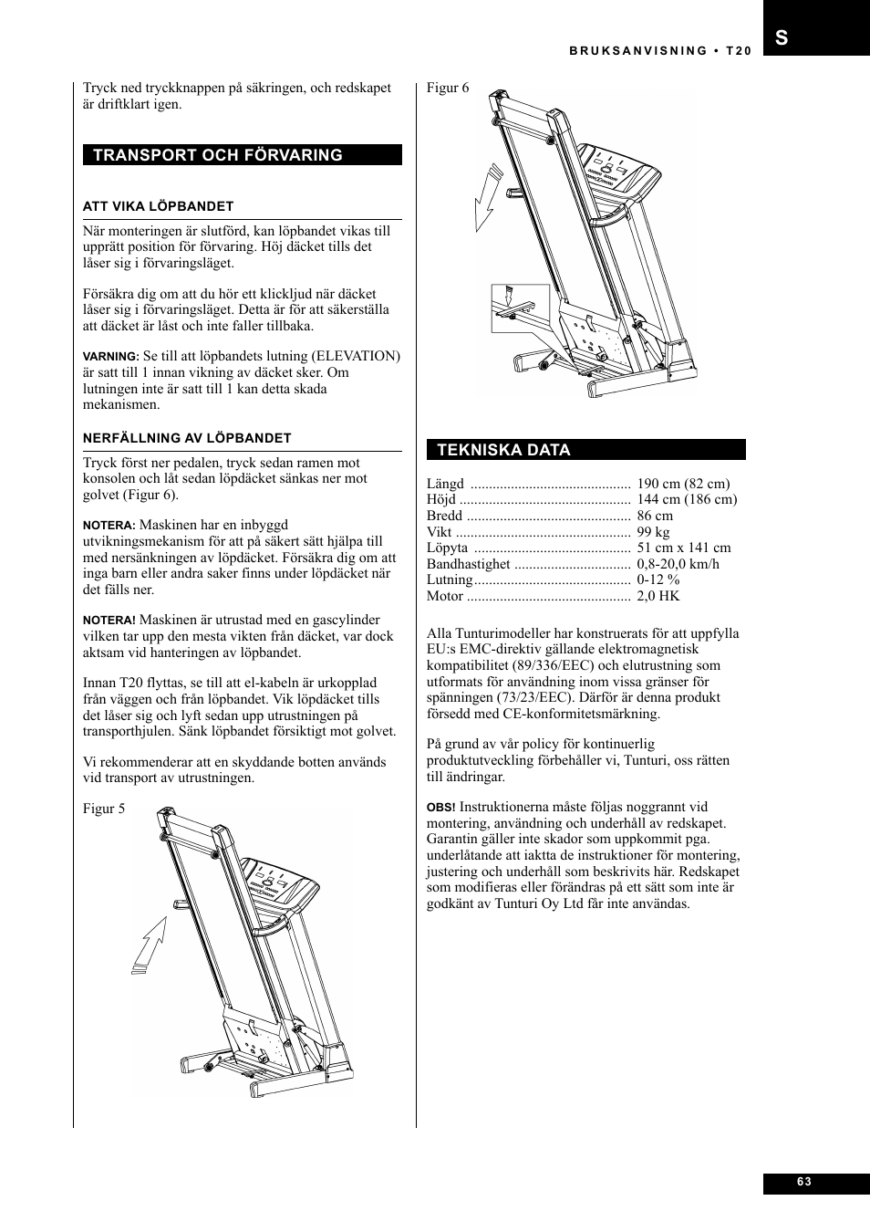 Tunturi T20 User Manual | Page 63 / 76