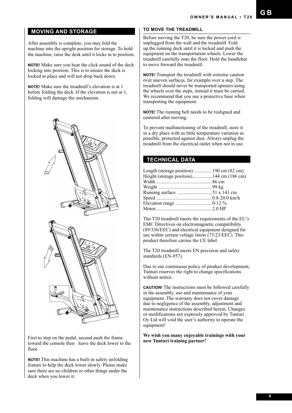 Tunturi T20 User Manual | Page 9 / 76