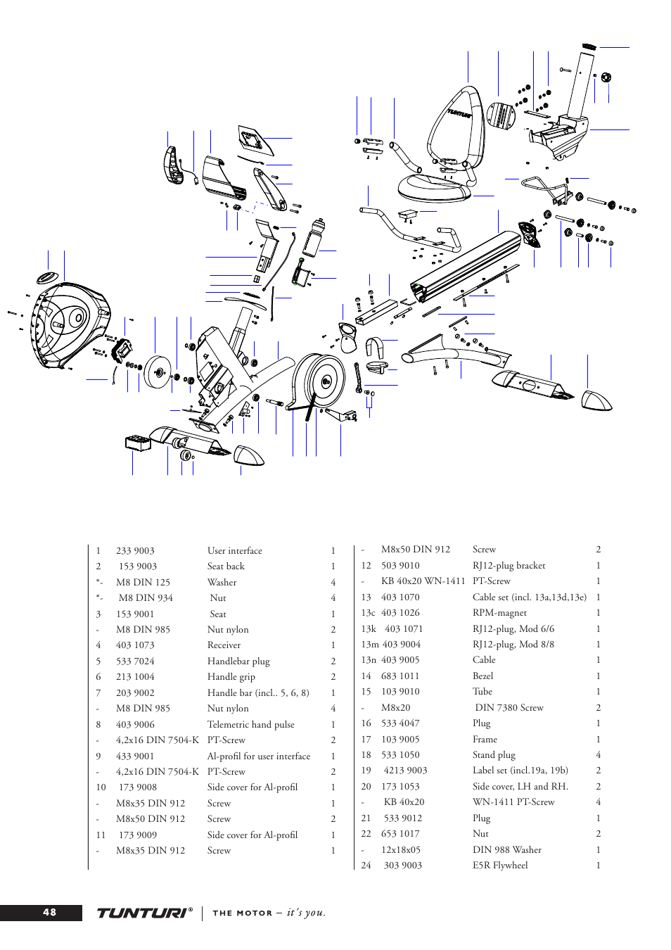 Tunturi E5R User Manual | Page 9 / 13
