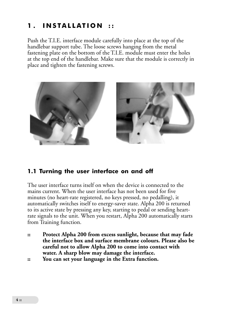 Tunturi ALPHA 200 User Manual | Page 4 / 17