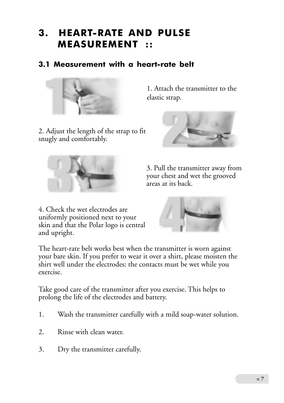 Heart-rate and pulse measurement | Tunturi ALPHA 200 User Manual | Page 7 / 17