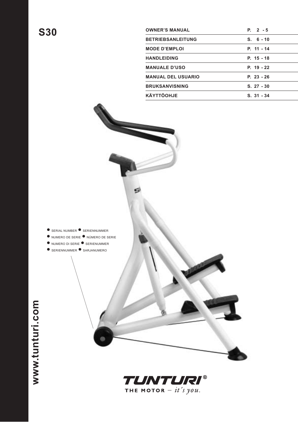 Tunturi S30 User Manual | 38 pages