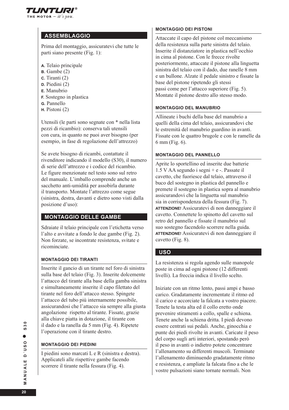 Tunturi S30 User Manual | Page 20 / 38