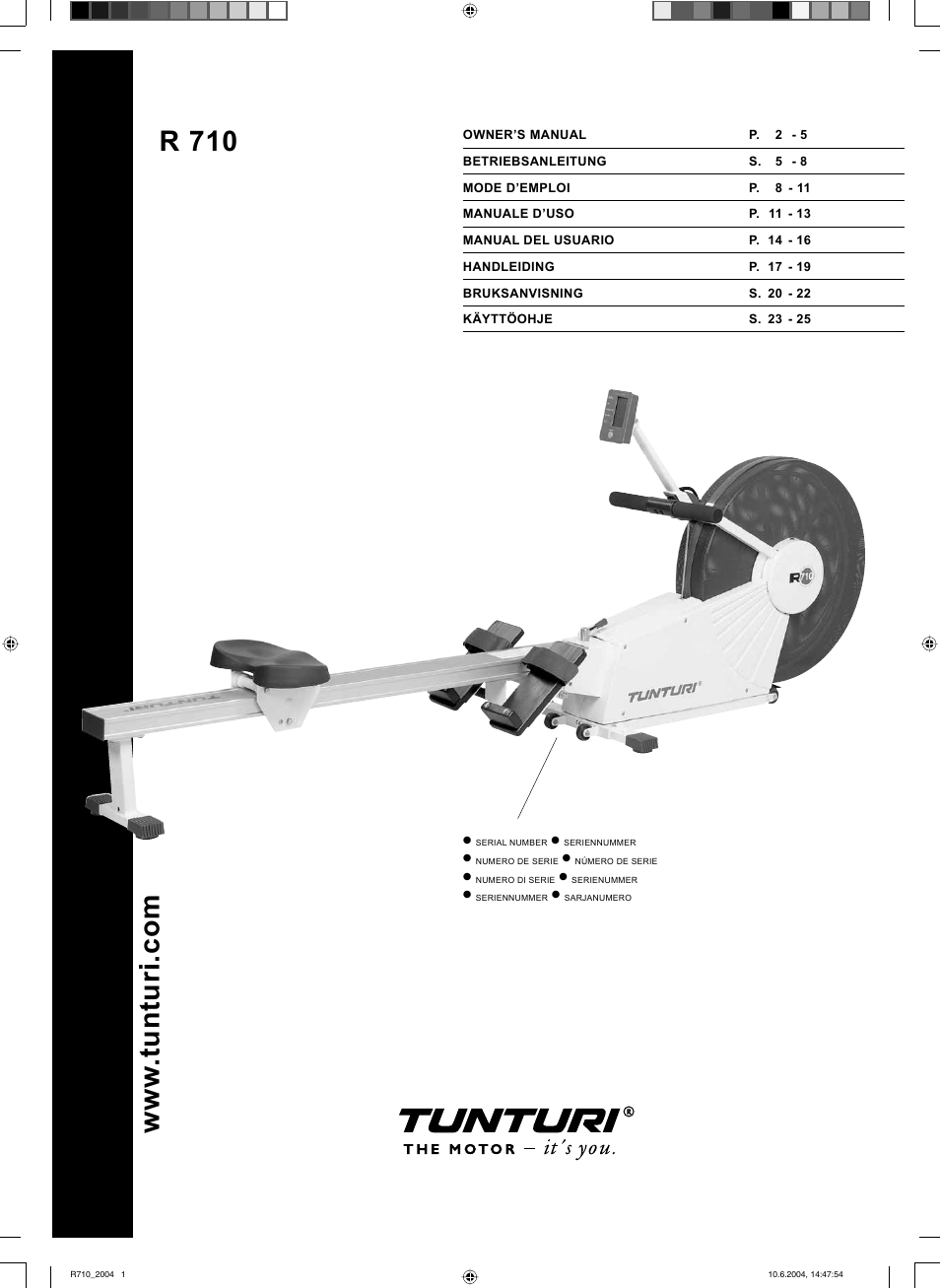 Tunturi R 710 User Manual | 28 pages