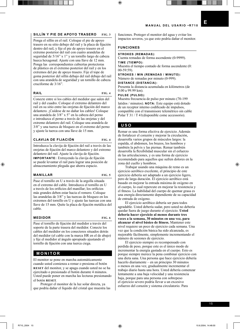 Tunturi R 710 User Manual | Page 15 / 28