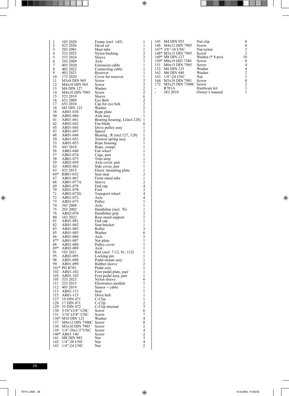 Tunturi R 710 User Manual | Page 26 / 28