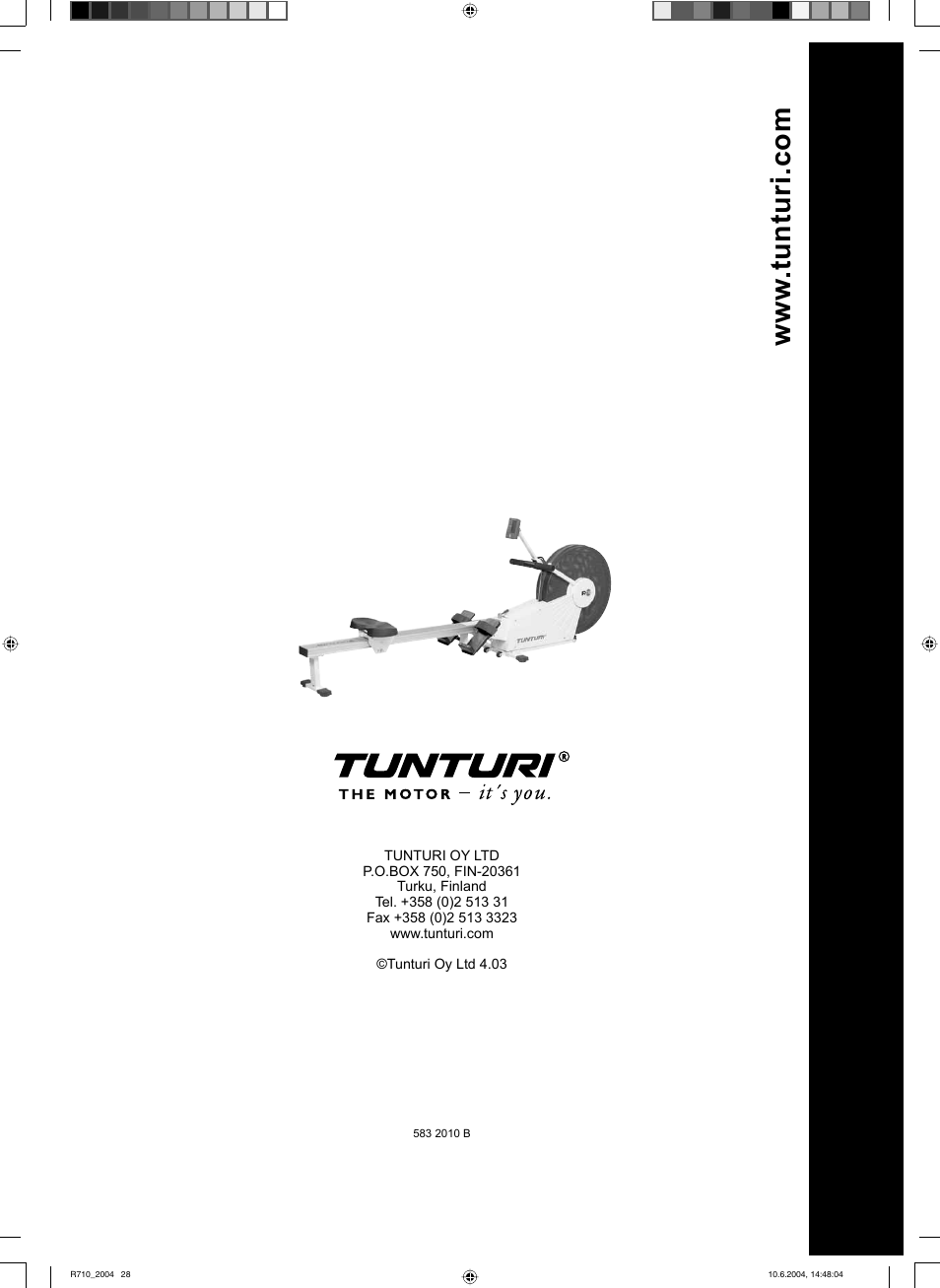 Tunturi R 710 User Manual | Page 28 / 28