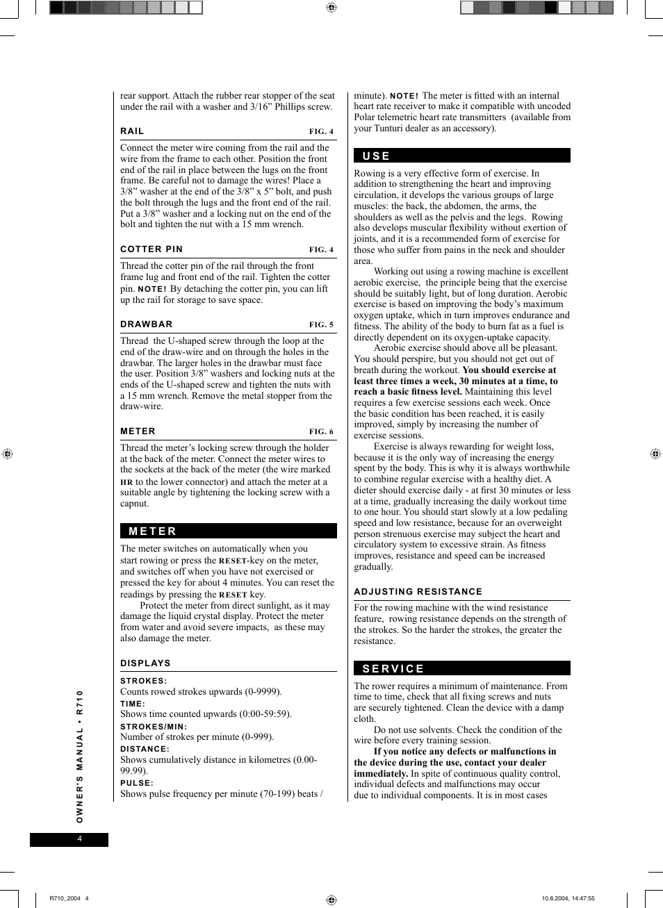 Tunturi R 710 User Manual | Page 4 / 28