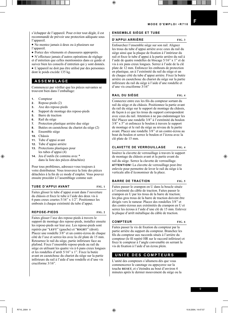 Tunturi R 710 User Manual | Page 9 / 28