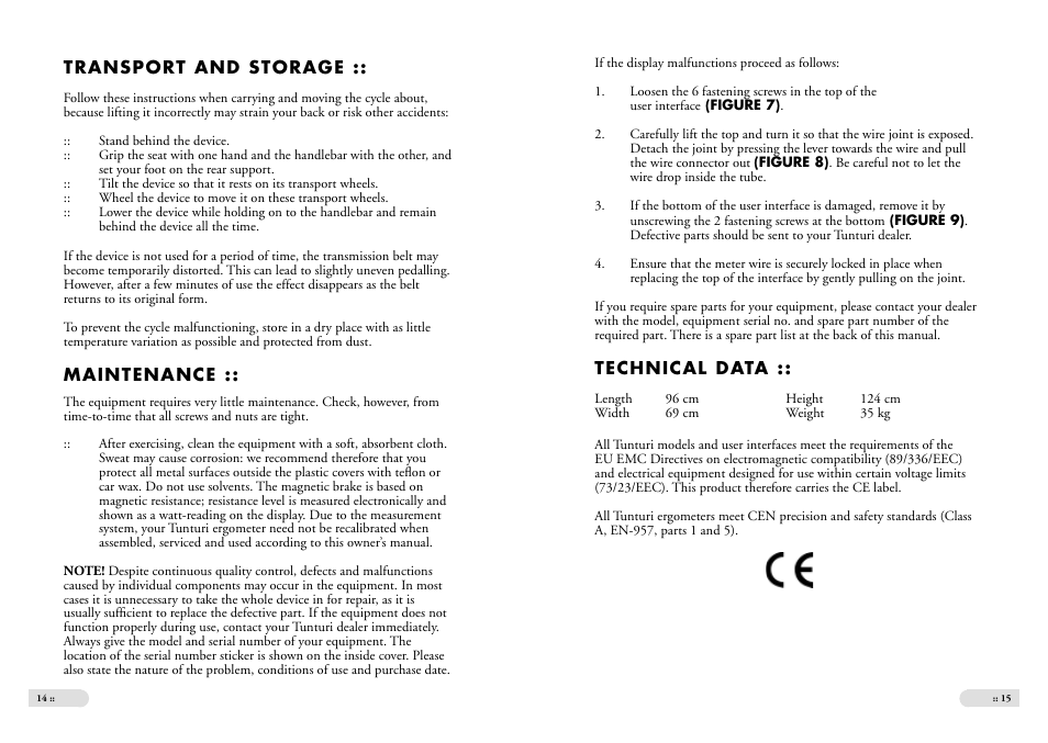 Tunturi E 5 User Manual | Page 9 / 11