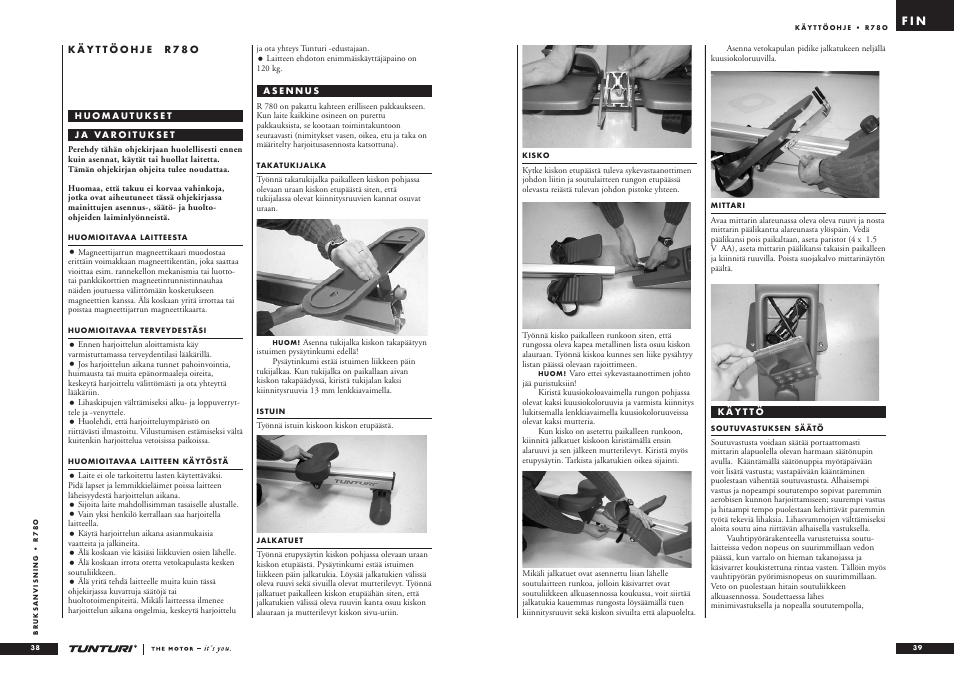 Tunturi R 78O User Manual | Page 20 / 24