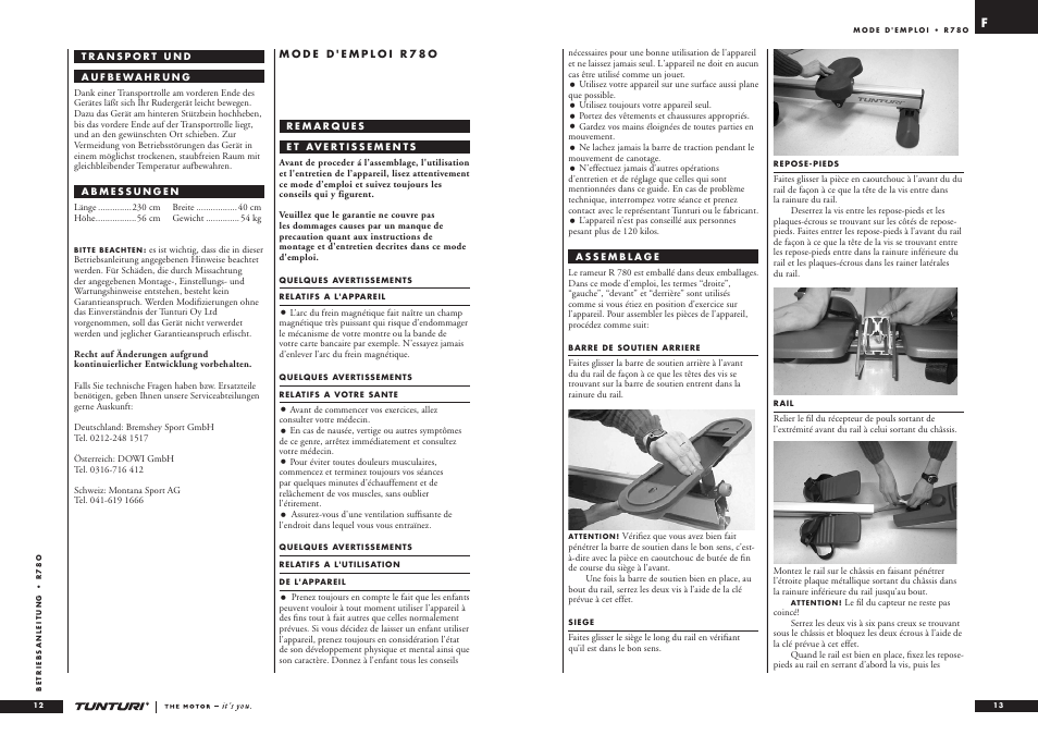 Tunturi R 78O User Manual | Page 7 / 24