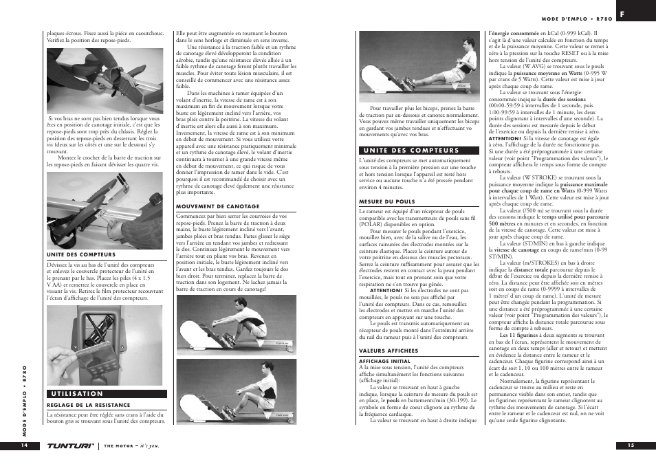 Tunturi R 78O User Manual | Page 8 / 24