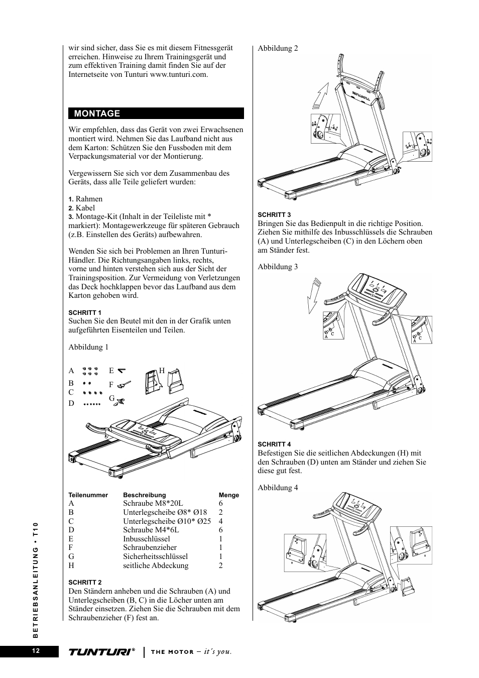 Tunturi Competence T10 User Manual | Page 12 / 84