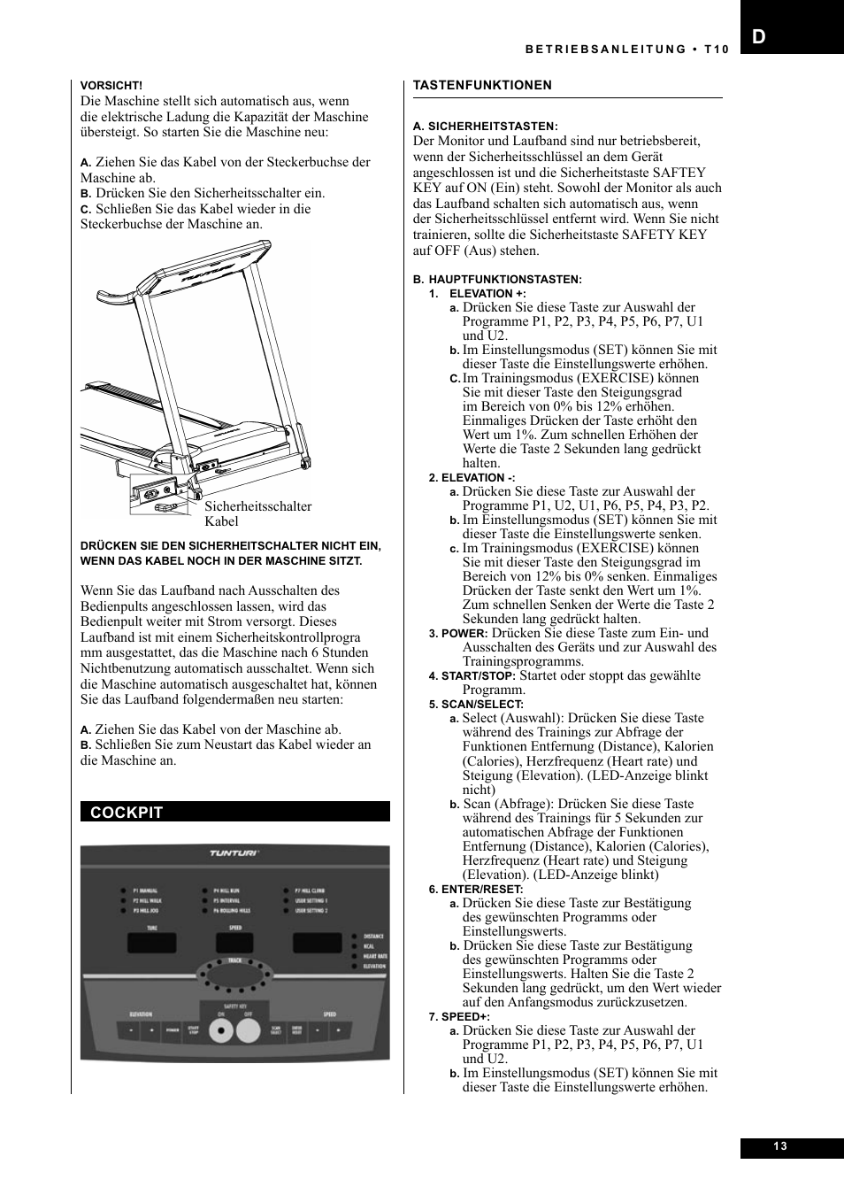 Tunturi Competence T10 User Manual | Page 13 / 84