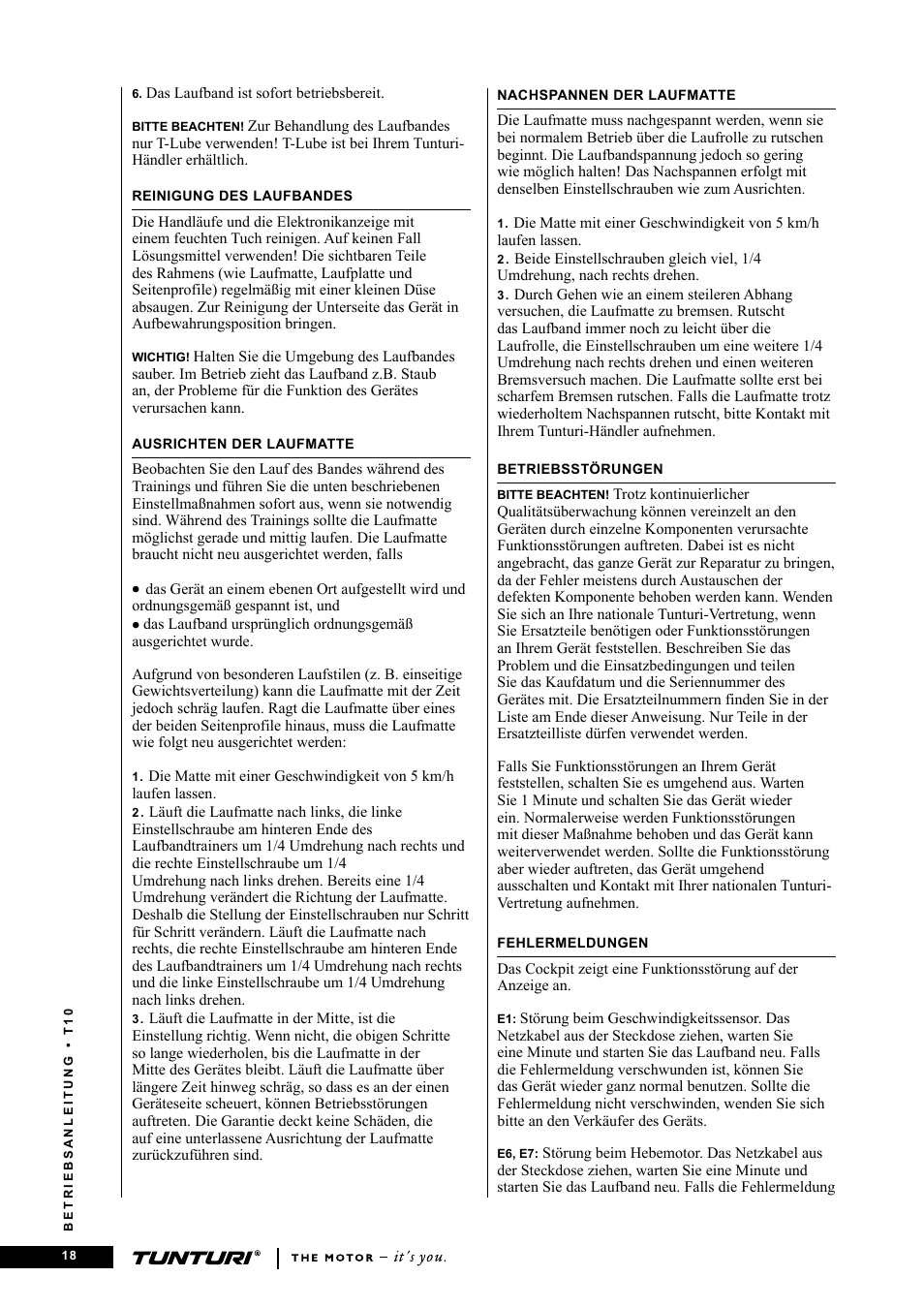 Tunturi Competence T10 User Manual | Page 18 / 84