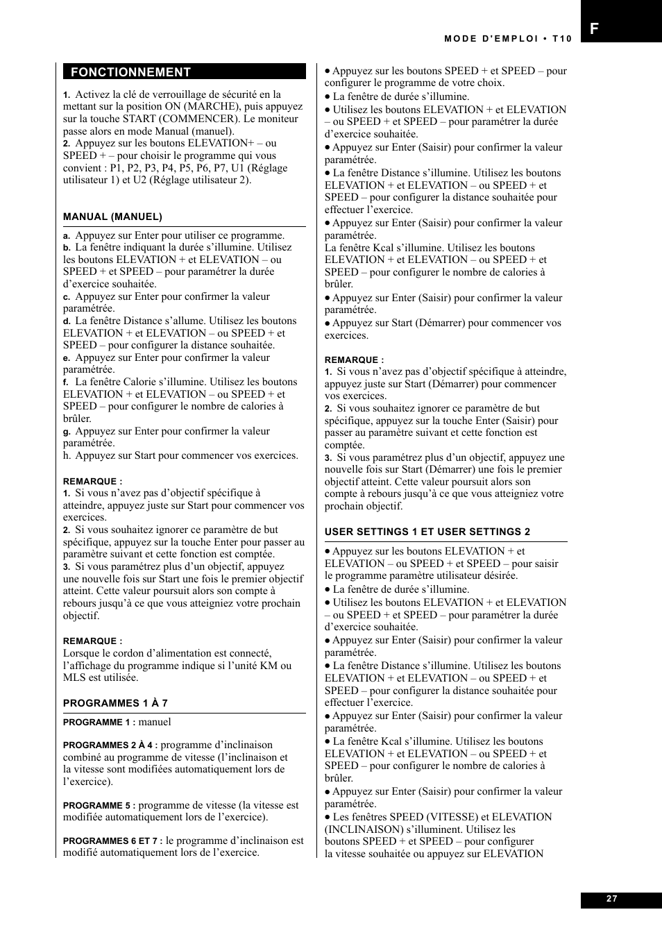 Tunturi Competence T10 User Manual | Page 27 / 84
