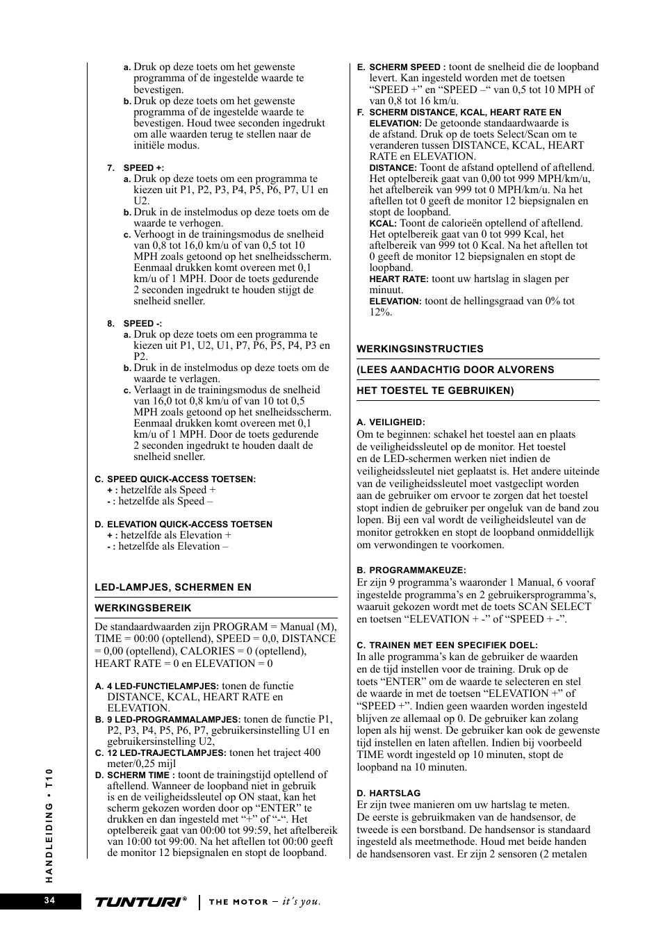 Tunturi Competence T10 User Manual | Page 34 / 84