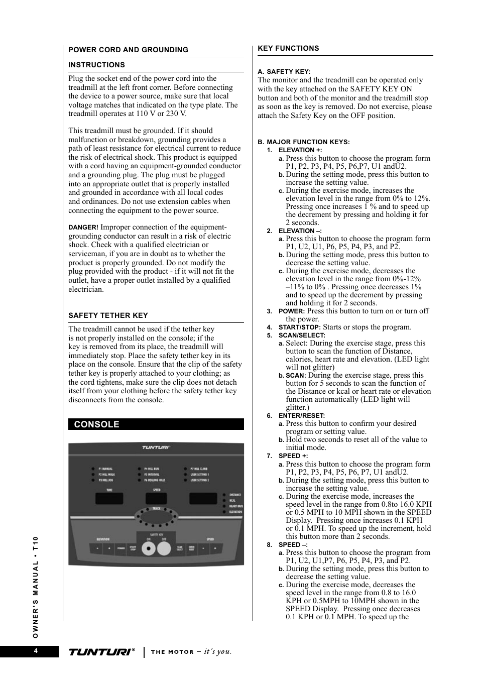 Tunturi Competence T10 User Manual | Page 4 / 84